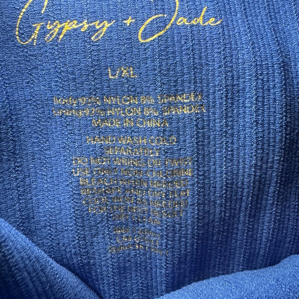 Gypsy & Jade Blue Ribbed Top - Picture 6 of 7